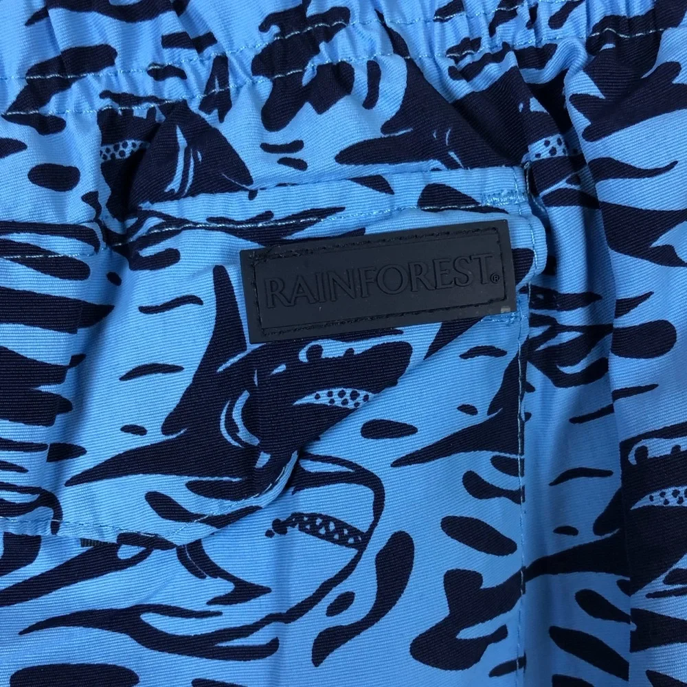 Rainforest Shark Print Swim Trunks - Picture 5 of 7